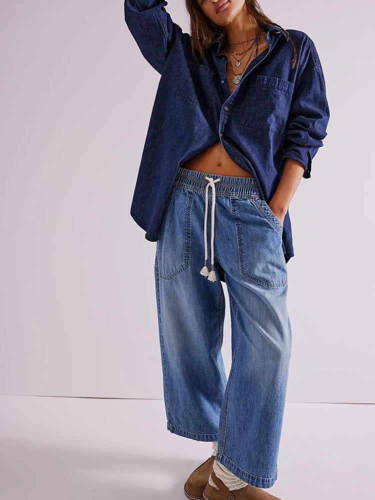 Utility Pocket  Straight Jeans