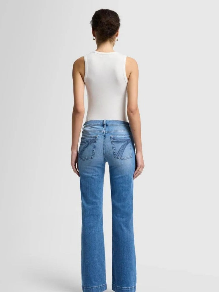 Stretchy Mid Rise Flare Jeans
